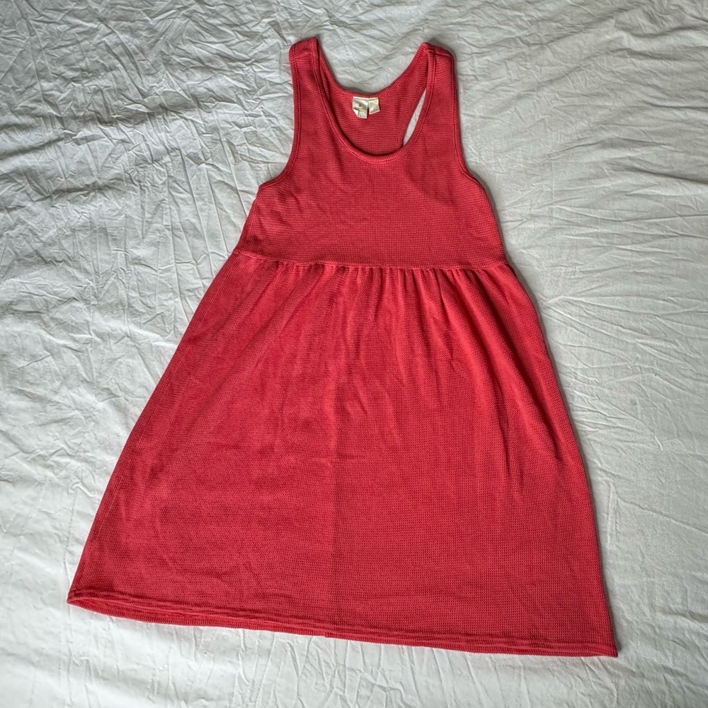 Victorias Secret Gold Tag Coral Pink Mesh Racerback Swim Coverโ Up Dress Size M